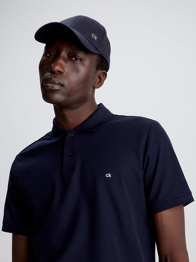 Navy Calvin Klein Organic Cotton Men Cap | LNZU-51379