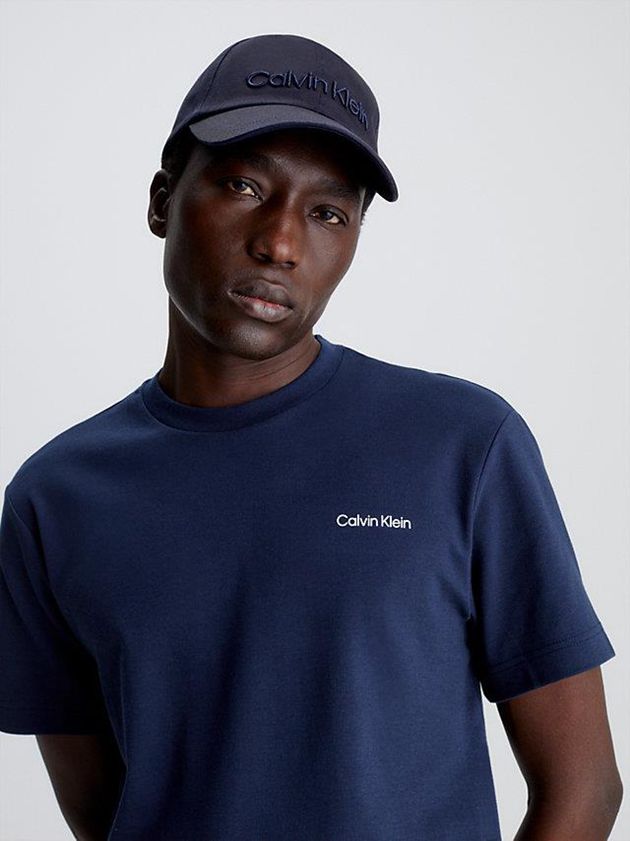Navy Calvin Klein Organic Cotton Men Cap | EIAD-12068