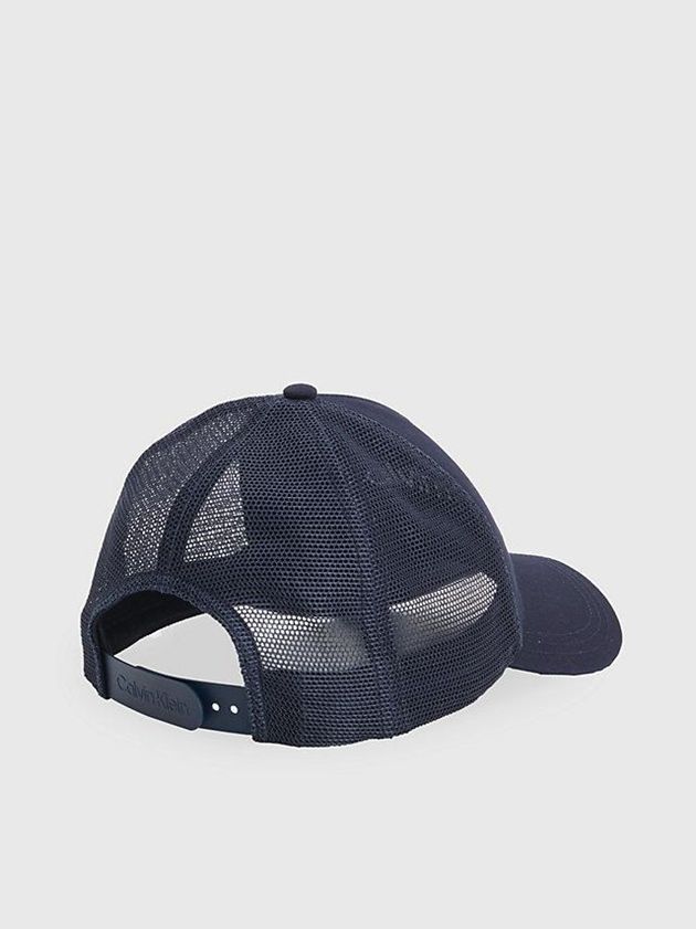 Navy Calvin Klein Organic Cotton Trucker Men Cap | IJHX-14258