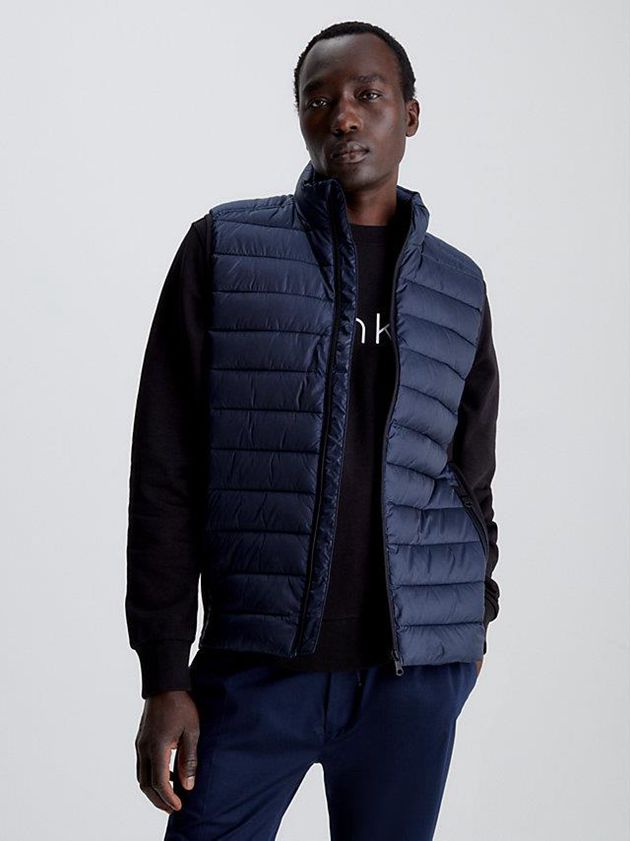 Navy Calvin Klein Puffer Men Vest | BCDI-92387