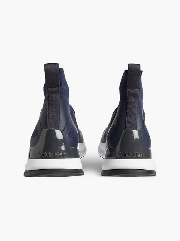 Navy Calvin Klein Recycled High-Top Sock Men Sneakers | XPRA-98104