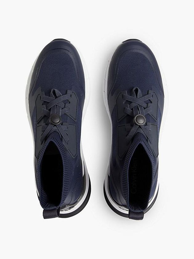Navy Calvin Klein Recycled High-Top Sock Men Sneakers | XPRA-98104