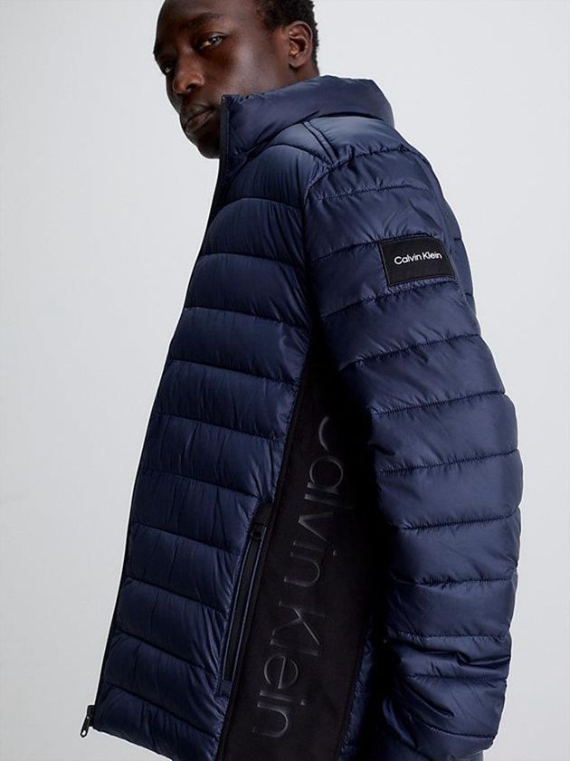 Navy Calvin Klein Recycled Puffer Men Jacket | JRHQ-52837