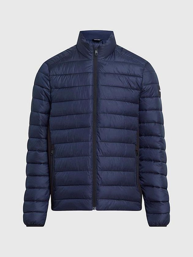 Navy Calvin Klein Recycled Puffer Men Jacket | JRHQ-52837