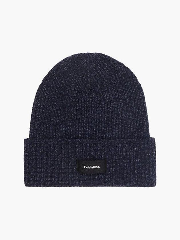 Navy Calvin Klein Recycled Wool Blend Men Beanie | PHXY-59208