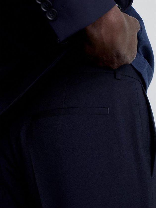 Navy Calvin Klein Slim Wool Stretch Suit Men Pants | TMCV-32745