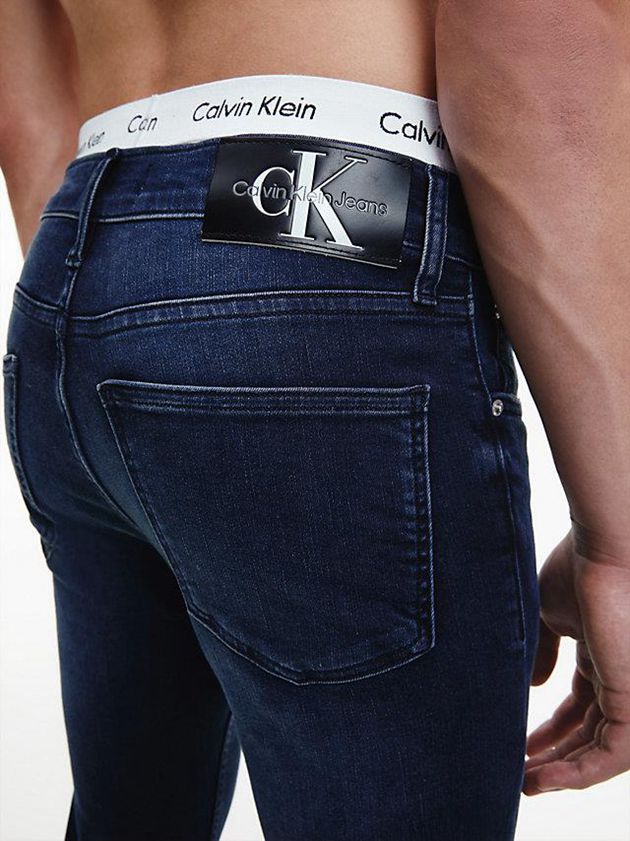 Navy Calvin Klein Super Skinny Men Jeans | ZJUR-29685