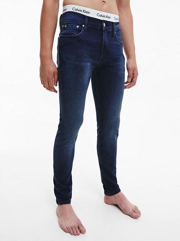 Navy Calvin Klein Super Skinny Men Jeans | ZJUR-29685