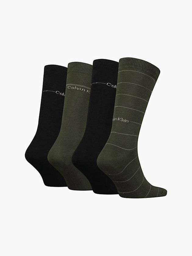 Olive Calvin Klein 4 Pack Crew Gift Set Men Socks | FMNH-96504