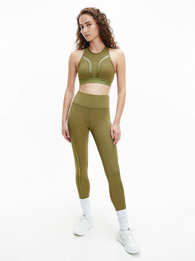 Olive Calvin Klein 7/8 Gym Women Leggings | JEDF-12906