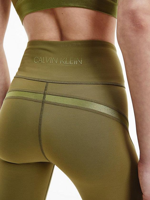 Olive Calvin Klein 7/8 Gym Women Leggings | JEDF-12906