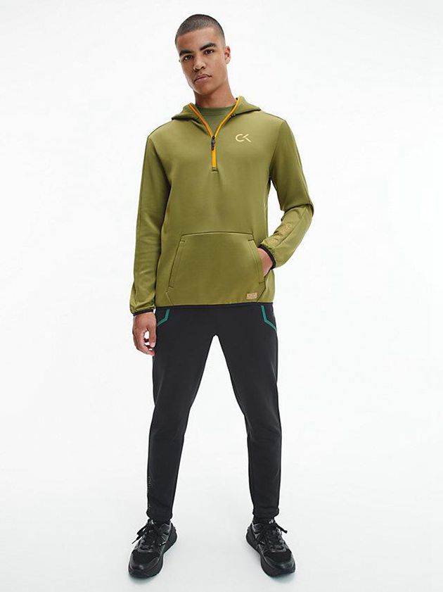 Olive Calvin Klein Balaclava Men Hoodie | QANO-09725