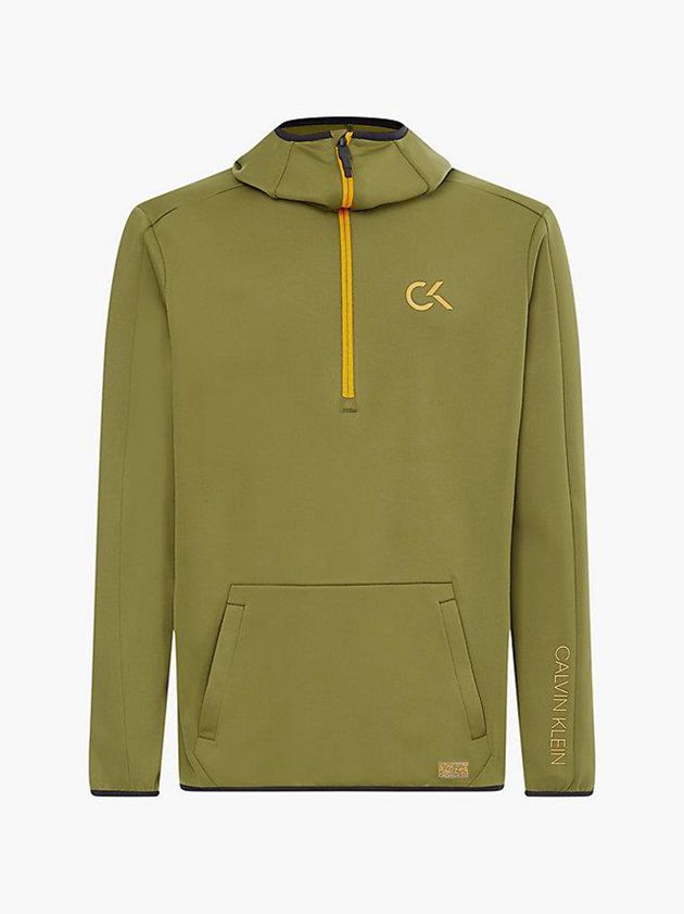 Olive Calvin Klein Balaclava Men Hoodie | QANO-09725