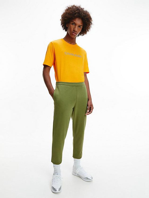 Olive Calvin Klein Cotton Terry Men Joggers | SDFE-95743