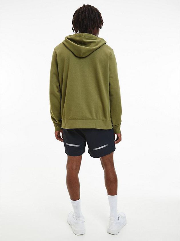 Olive Calvin Klein Cotton Terry Zip Up Men Hoodie | ZPVH-29876