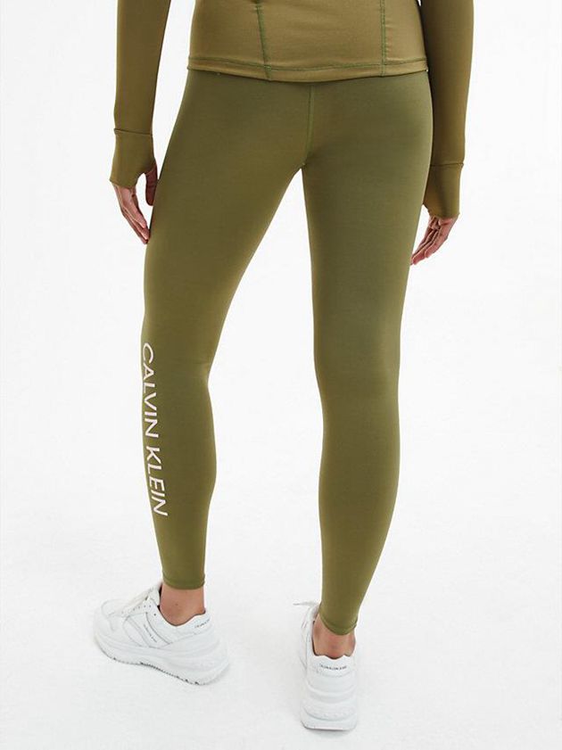 Olive Calvin Klein Gym Women Leggings | RYBA-14680