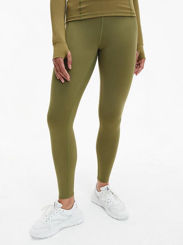 Olive Calvin Klein Gym Women Leggings | RYBA-14680