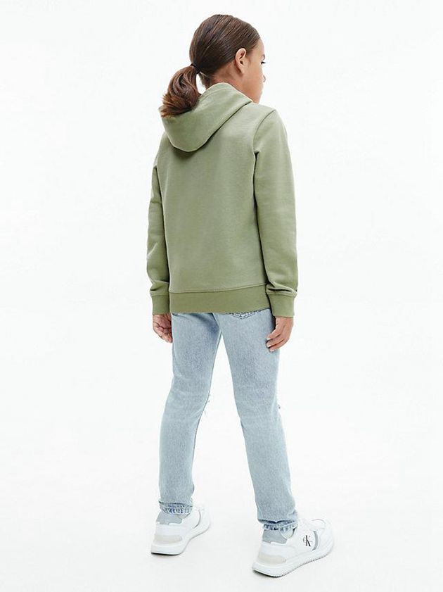 Olive Calvin Klein Logo Boys's Hoodie | XPAY-39671