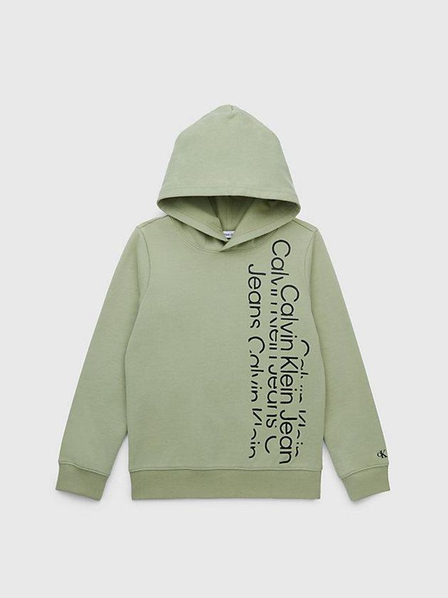 Olive Calvin Klein Logo Boys's Hoodie | XPAY-39671