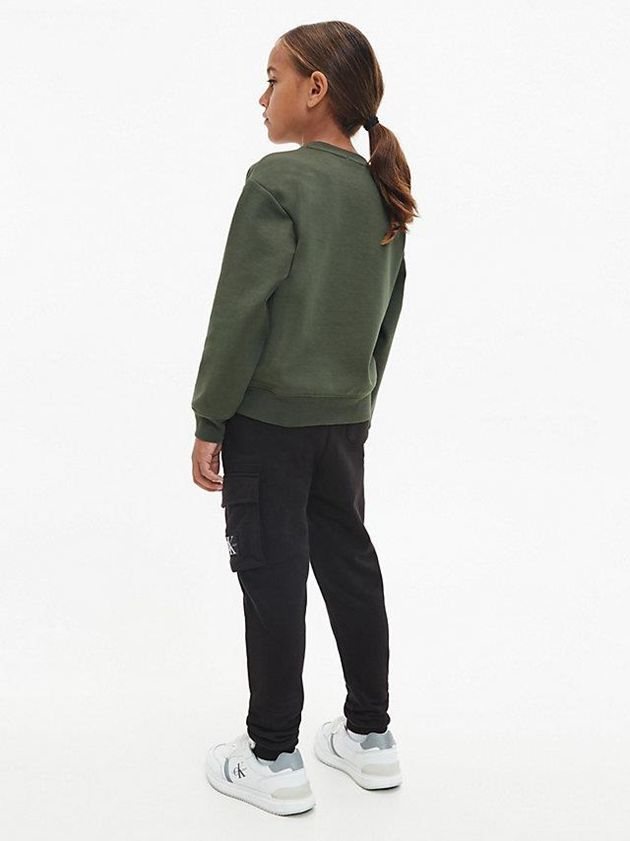 Olive Calvin Klein Logo Boys's Sweatshirt | FXJP-69853