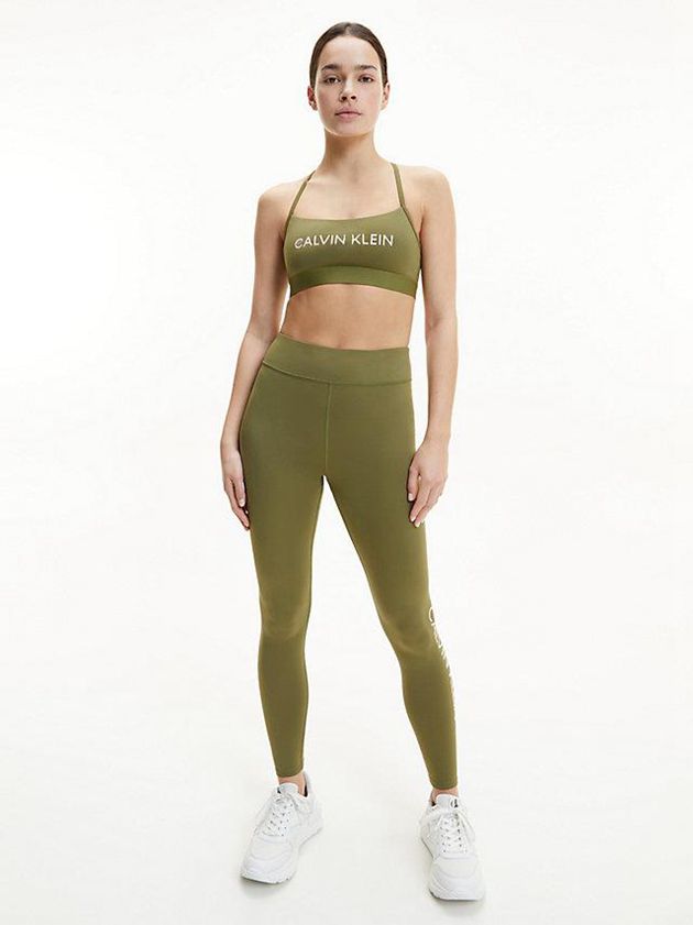 Olive Calvin Klein Low Impact Sports Women Bra | RPBI-62013