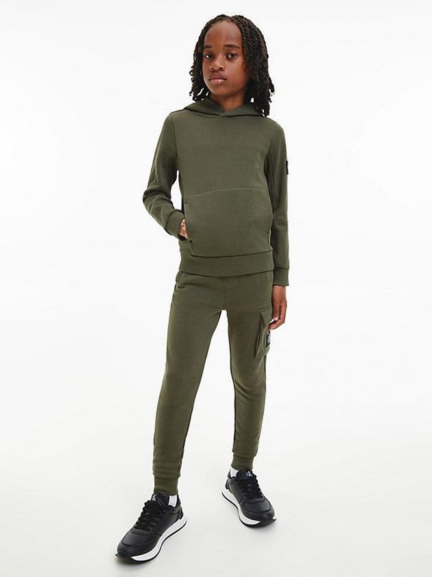 Olive Calvin Klein Relaxed Cargo Boys's Joggers | FZTU-42806