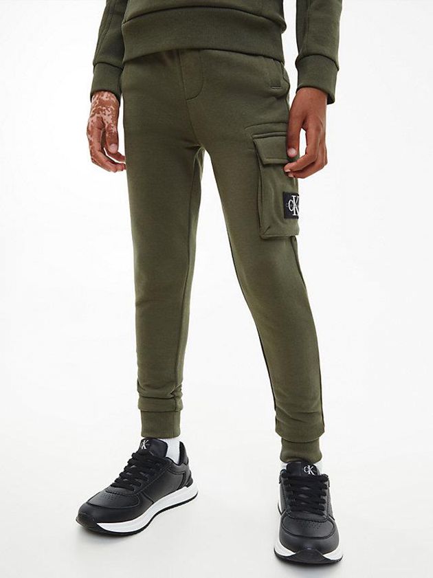Olive Calvin Klein Relaxed Cargo Boys\'s Joggers | FZTU-42806