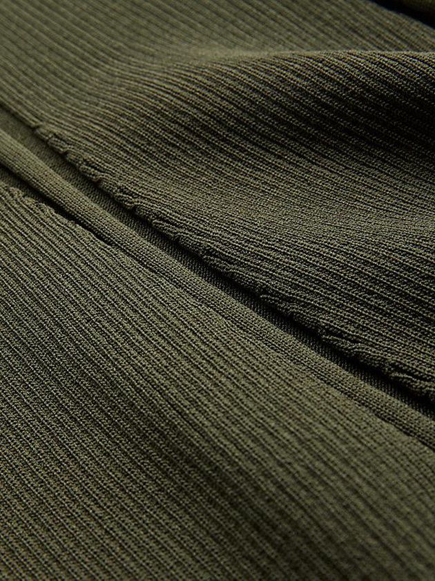 Olive Calvin Klein Ribbed Flared Midi Women Skirt | YORJ-16274