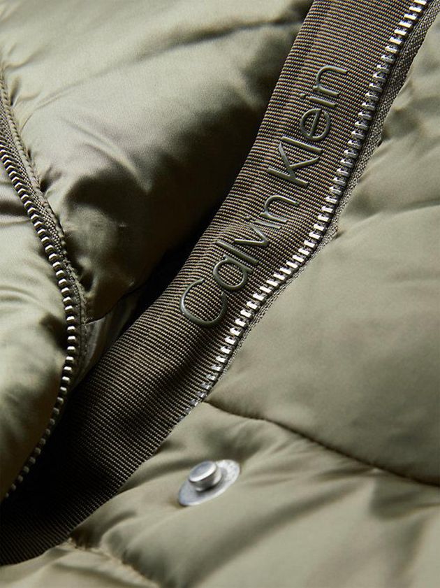Olive Calvin Klein Shine Padded Down Women Coat | ZNDX-03715
