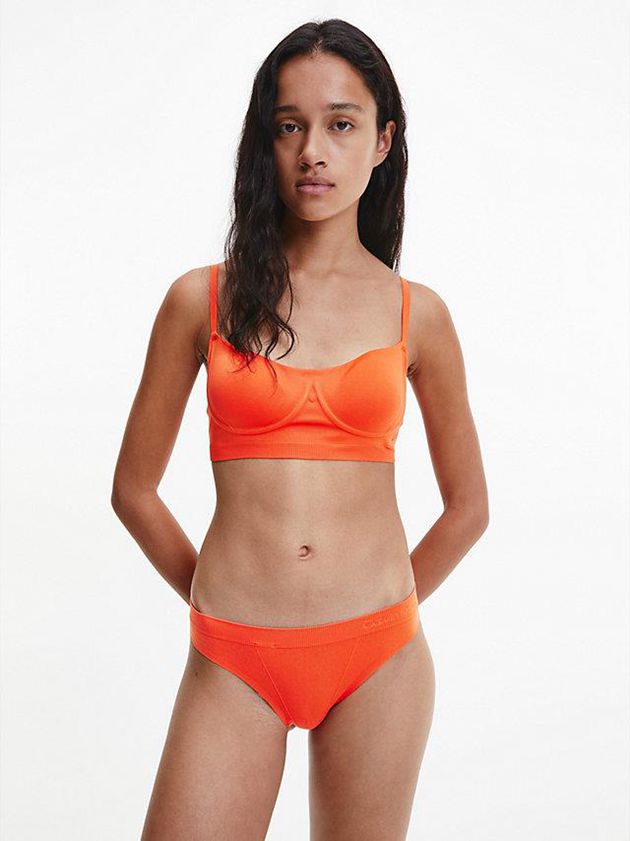 Orange Calvin Klein Bonded Flex Women Thong | RFUL-23510