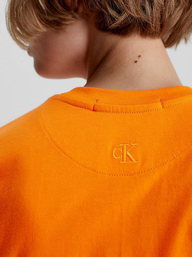 Orange Calvin Klein Boyfriend Logo Women T-Shirt | WMKQ-83265