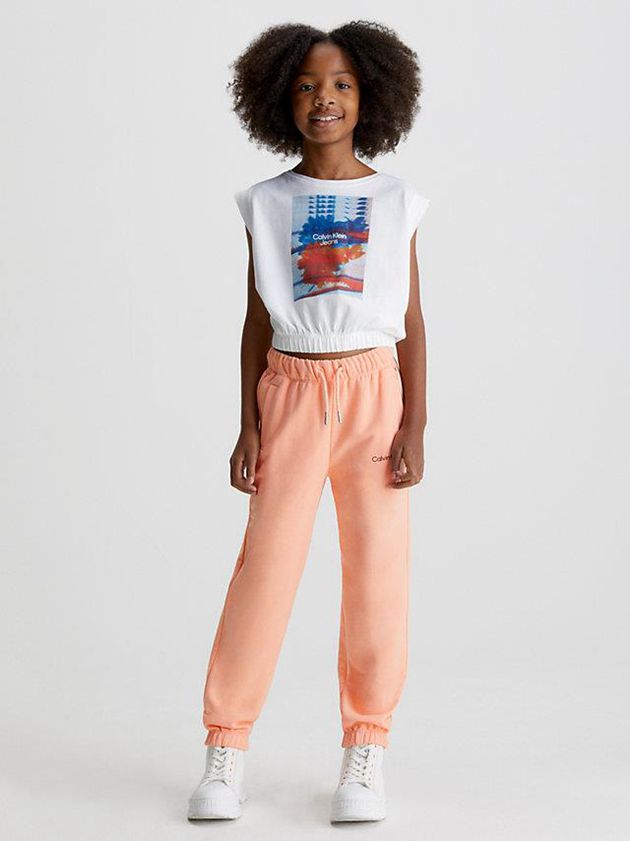 Orange Calvin Klein High Rise Relaxed Girls's Joggers | OBSD-10649