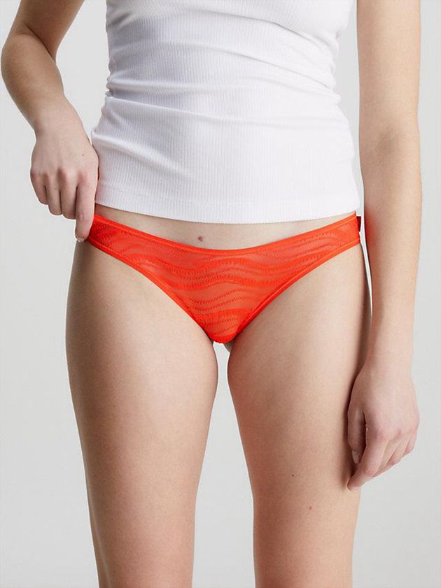 Orange Calvin Klein Lace Bikini Women Briefs | OWUS-17853