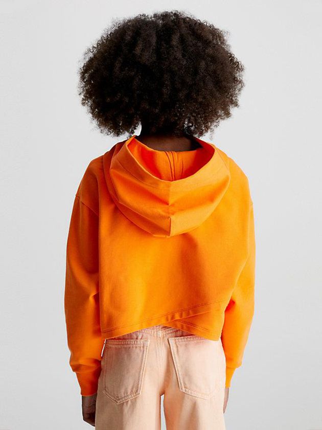 Orange Calvin Klein Layered Back Girls's Hoodie | TPRY-90837
