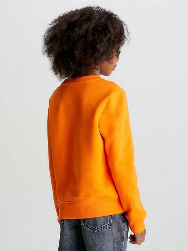 Orange Calvin Klein Logo Girls's Sweatshirt | WJGD-54870