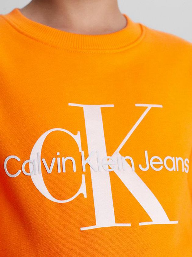 Orange Calvin Klein Logo Girls's Sweatshirt | WJGD-54870