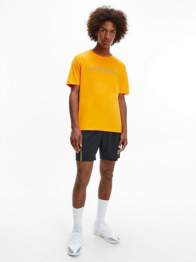 Orange Calvin Klein Logo Gym Men T-Shirt | MIJL-42931