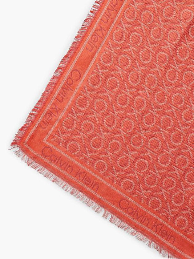 Orange Calvin Klein Logo Jacquard Women Scarf | SWRC-16029