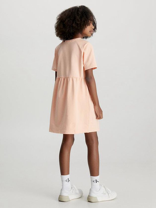Orange Calvin Klein Logo T-Shirt Girls's Dress | NMAW-79356