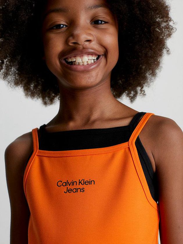 Orange Calvin Klein Milano Slip Girls's Dress | JFPT-97426