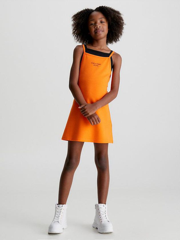 Orange Calvin Klein Milano Slip Girls\'s Dress | JFPT-97426