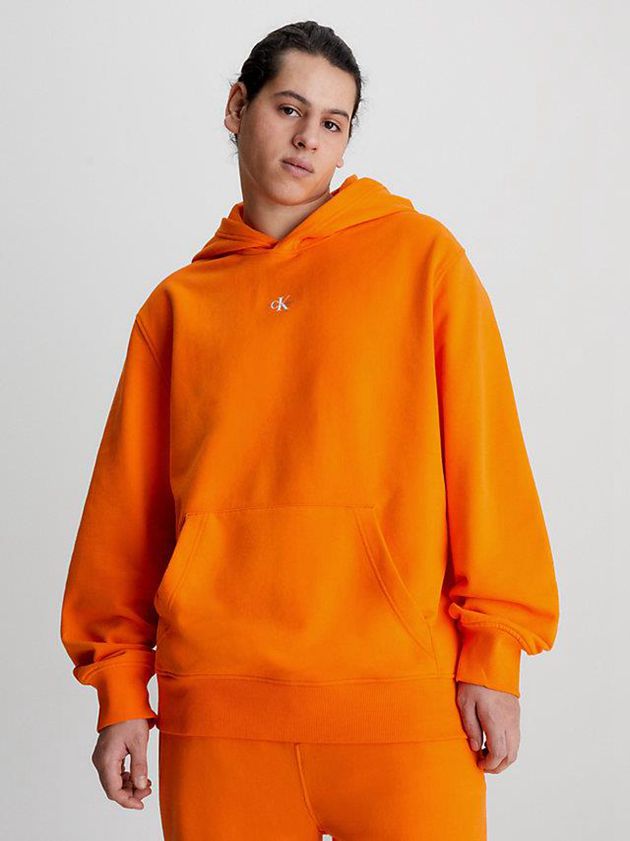 Orange Calvin Klein Monogram Men Hoodie | RWDV-41863