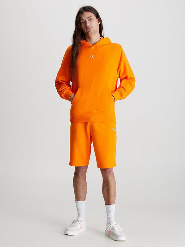 Orange Calvin Klein Monogram Men Hoodie | RWDV-41863
