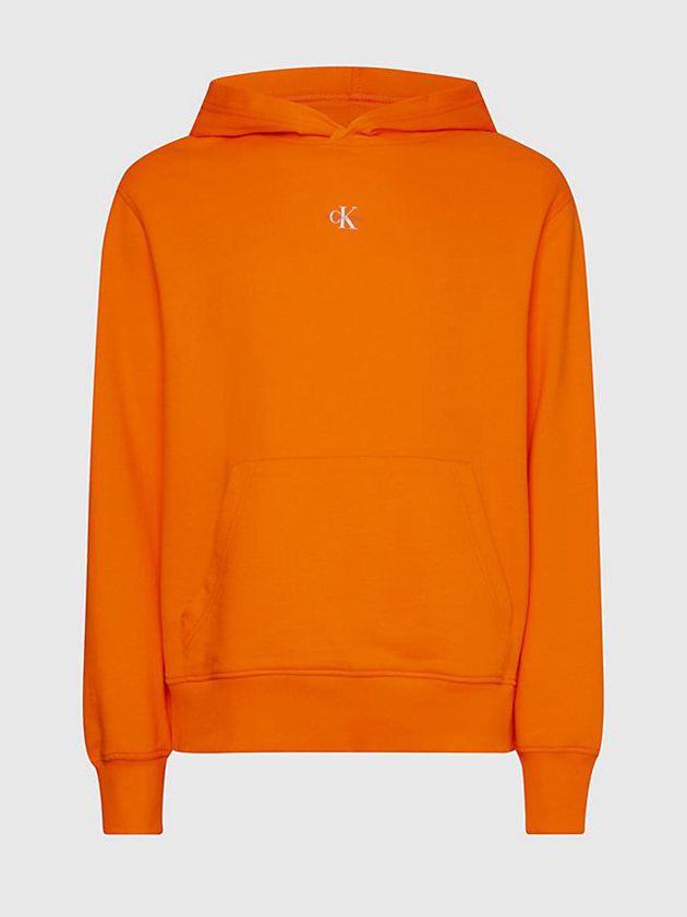 Orange Calvin Klein Monogram Men Hoodie | RWDV-41863
