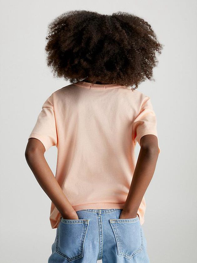 Orange Calvin Klein Organic Cotton Boxy Girls's T-Shirt | YHVN-81056