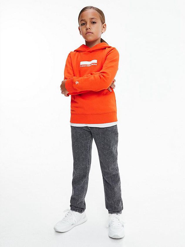 Orange Calvin Klein Organic Cotton Boys's Hoodie | WAEO-56973