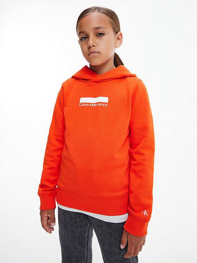 Orange Calvin Klein Organic Cotton Boys\'s Hoodie | WAEO-56973