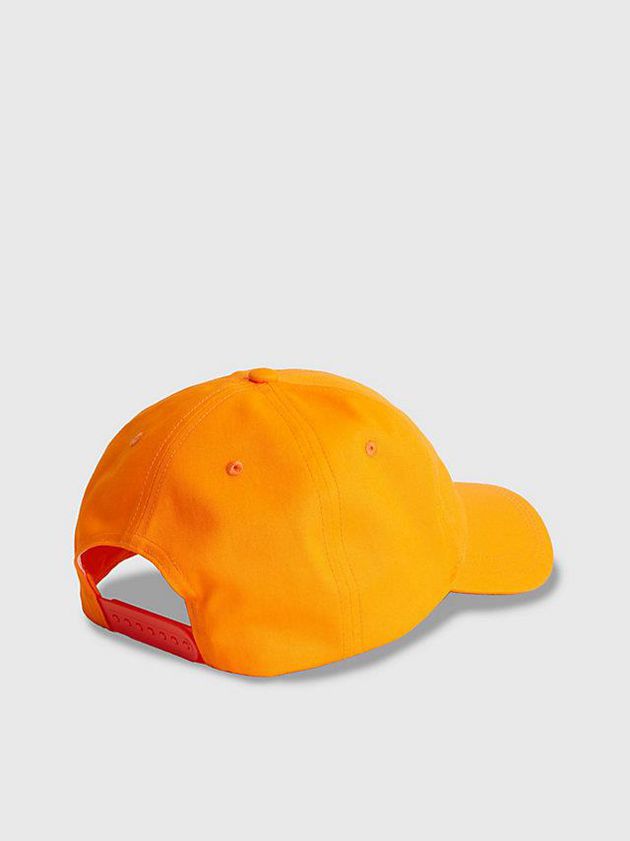 Orange Calvin Klein Organic Cotton Logo Men Cap | NSJI-89247