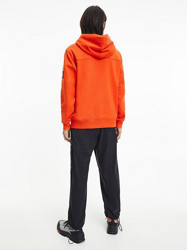 Orange Calvin Klein Organic Cotton Men Hoodie | JKBI-69274
