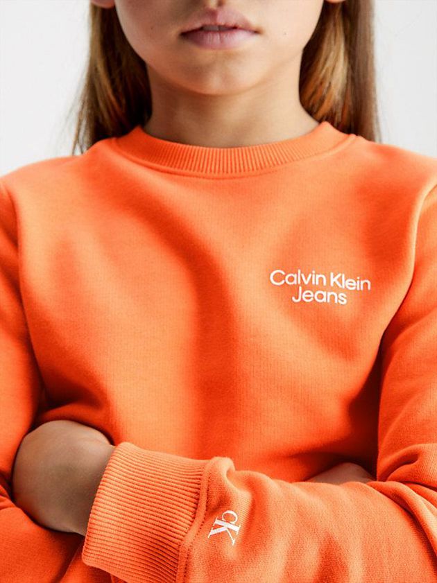 Orange Calvin Klein Organic Cotton Terry Boys's Sweatshirt | XMIS-41785